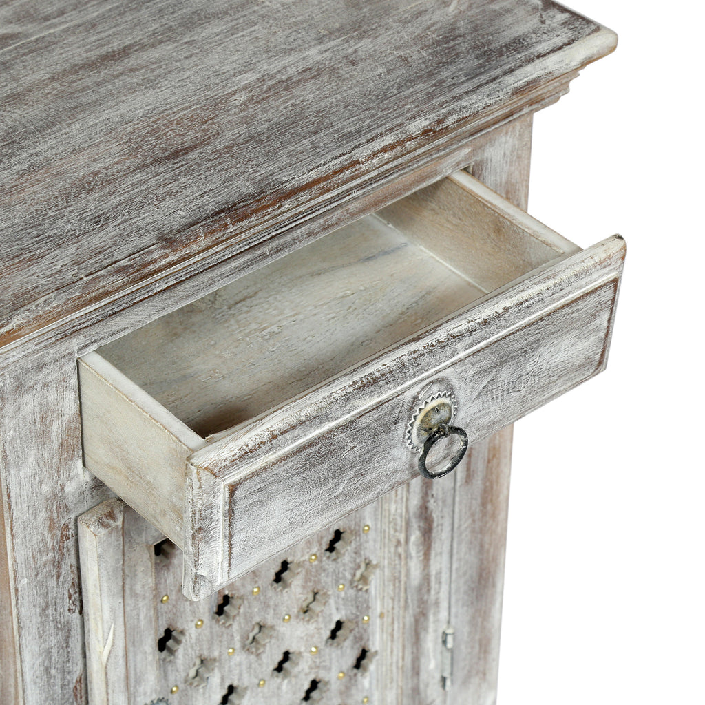 WOODEN NIGHTSTAND WITH 1 DRAWER 1 DOOR - Grand Goldman Shop