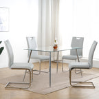 Modern Dining Chairs with Faux Leather Padded Seat Dining Living Room Chairs Upholstered Chair with Chrome Metal Legs Design for Kitchen, Living, Bedroom, Dining Room Side Chairs Set of 4 - Grand Goldman Shop