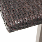 Outdoor 26' x 26' Square PE Rattan Bar Table with Iron Frame, Multibrown - Grand Goldman Shop