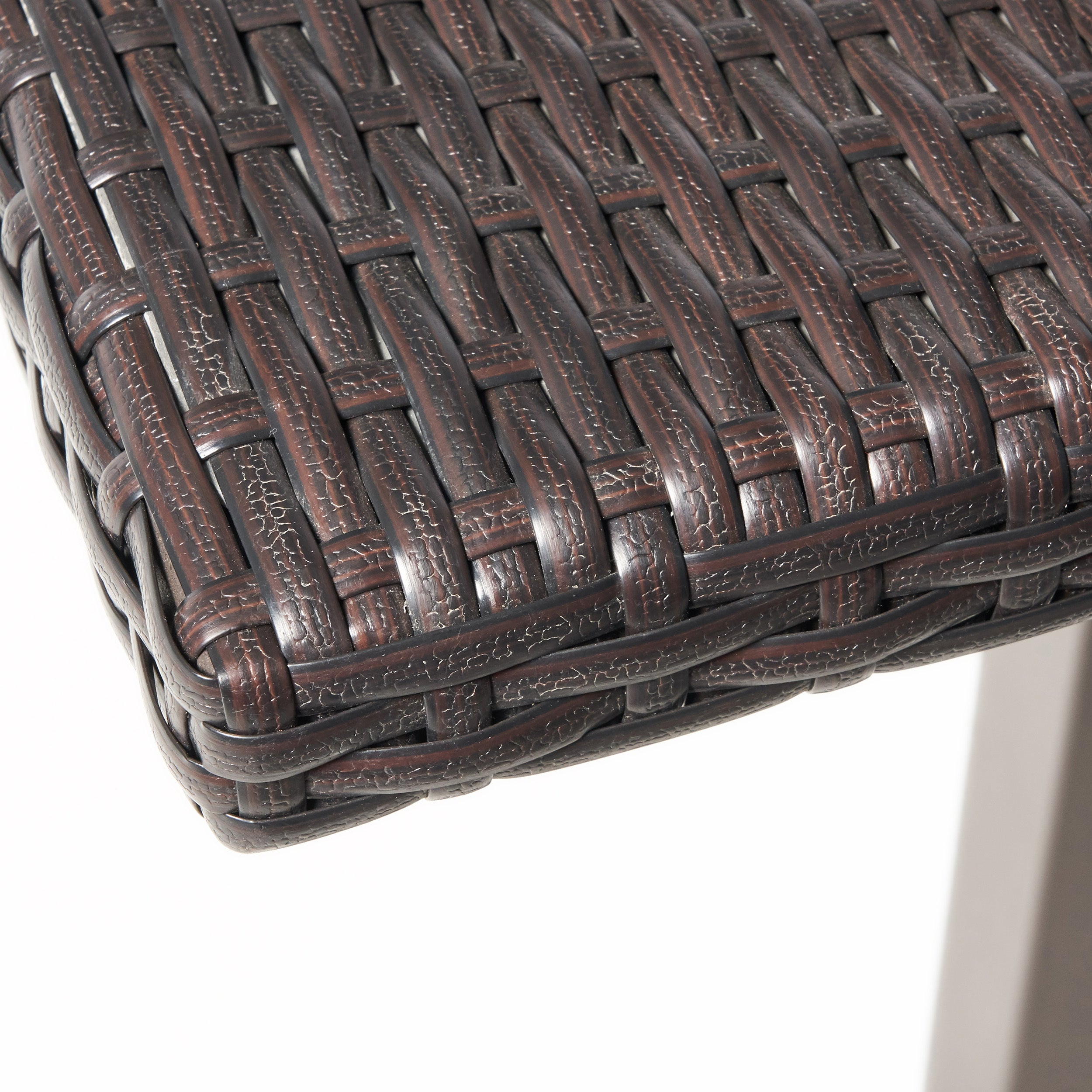 Outdoor 26' x 26' Square PE Rattan Bar Table with Iron Frame, Multibrown - Grand Goldman Shop