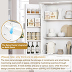 72' Modern Fluted Kitchen Pantry Cabinet with 2 Large Drawers & 8-Door Spice Rack, White MDF Freestanding Storage Organizer for Bathroom, Dining Room, Office, Entryway - Grand Goldman Shop