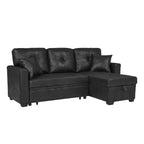 Sleeper Sofa, Sectional with Pull-Out Bed, Reversible Chaise, Storage Sectional, Foil Fabric, Small Space Solution, Convertible Sofa Bed - Grand Goldman Shop