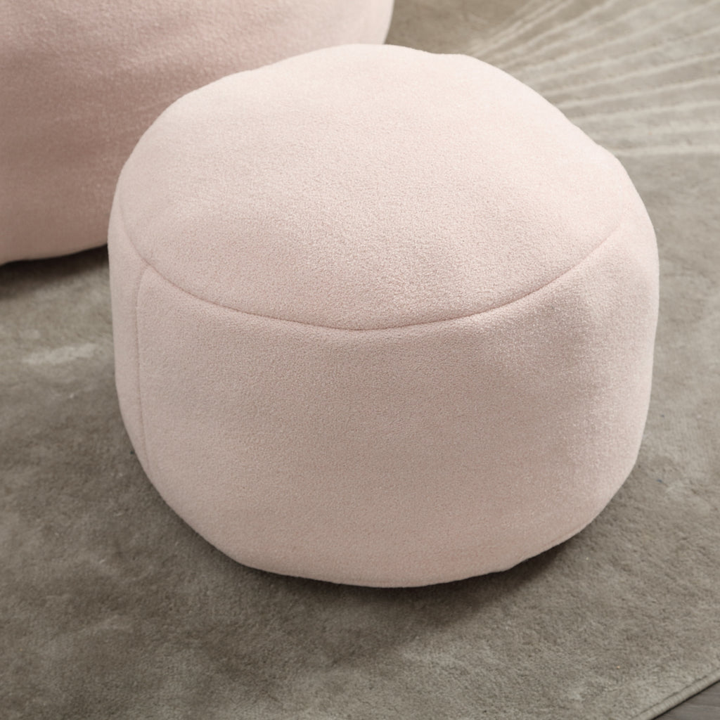 Bedding Bean Bag Sofa Chair with High-Pressure Foam and Footrest, Pink Microfiber - Grand Goldman Shop
