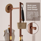 Coat Racks solid wood hanger 23.6* 11*70.8in Solid environmental protection easy to assemble beautiful can be placed in the bedroom/entrance/living room (Walnut) - Grand Goldman Shop