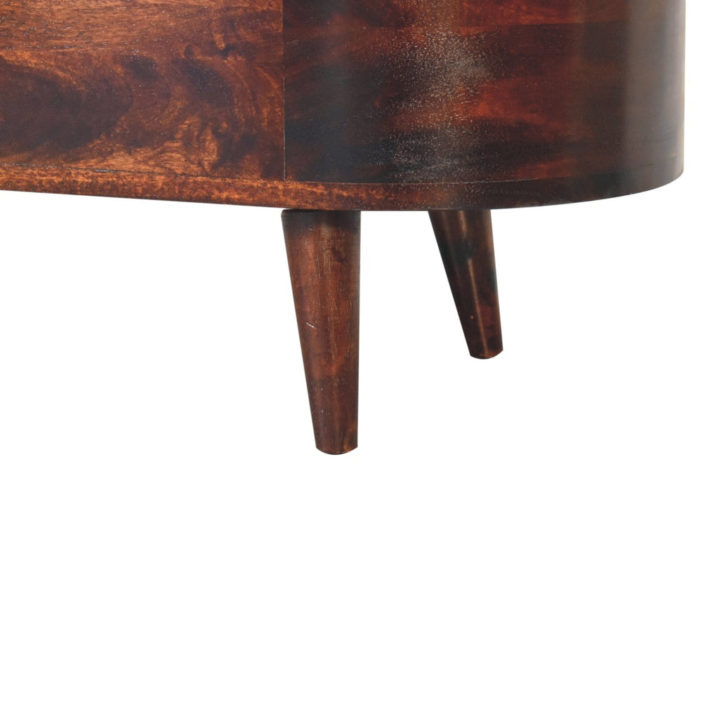 Solid Wood Light Rounded Lid-up Blanket Box, Walnut, Dark Brown - Grand Goldman Shop
