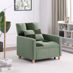 Convertible Sleeper Sofa Chair Bed, Adjustable Chair with Pillow, Multi-Functional Sleeper Chair with Soft Teddy Fabric for Living Room, Dorm, Apartment, Bedroom or Office - Grand Goldman Shop