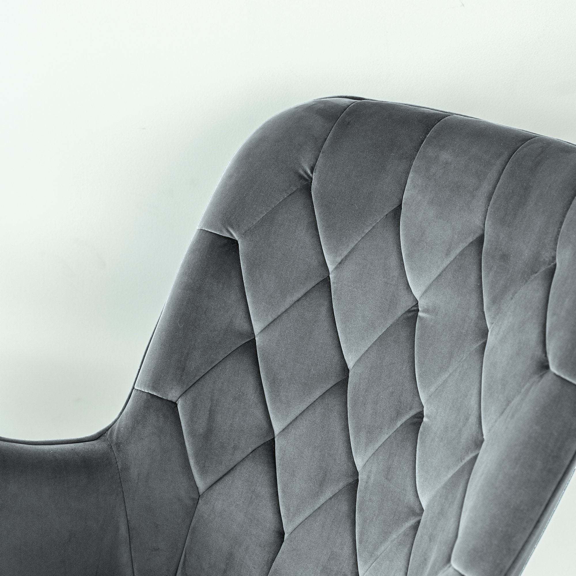 Hannah Mid Century Modern Rocking Chair In Dark Grey - Grand Goldman Shop