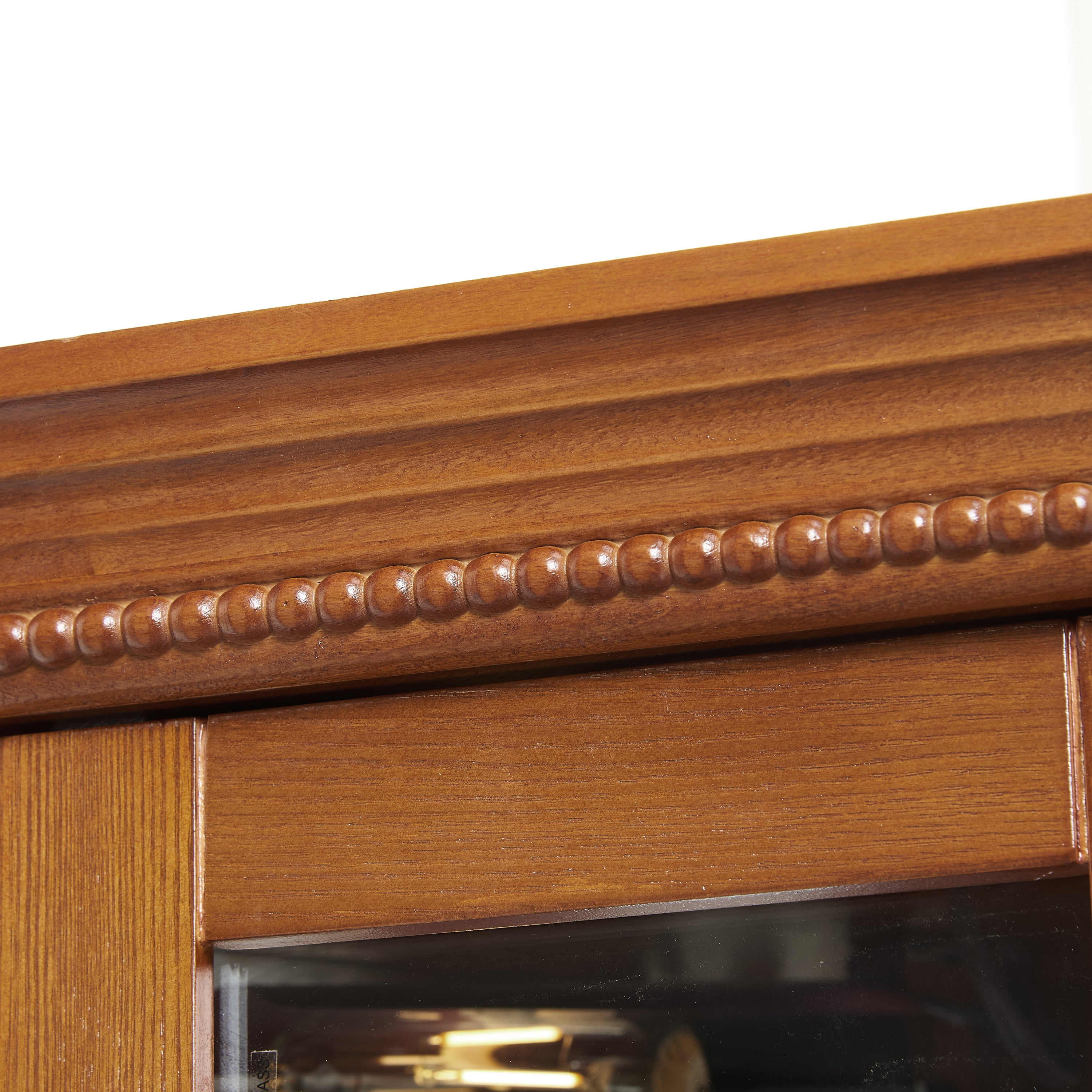 Corner Curio Cabinet Lighted Corner Display, Glass Display Shelf Shelving Bar cabinet with Tempered Glass Door, Bar Cabinet,Cabinet with Adjustable Shelf Glass Cabinet Shelves Bead Bulb Included OAK - Grand Goldman Shop
