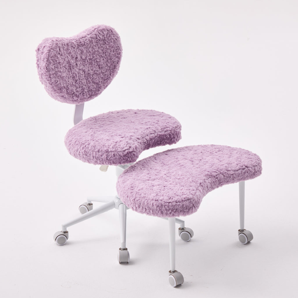 Artificial rabbit hair Meditation Chair Plus, Cross Legged Chair with Wheels, ADHD Chair, Criss Cross Desk Chair with Lumbar 