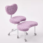 Artificial rabbit hair Meditation Chair Plus, Cross Legged Chair with Wheels, ADHD Chair, Criss Cross Desk Chair with Lumbar 