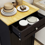 One Drawers and One-Compartment Tilt-Out Trash Cabinet Kitchen Trash Cabinet-Black - Grand Goldman Shop