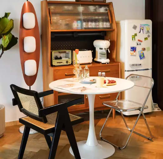Modern Round Dining Table, ∅31.5'' Kitchen Dining Room Furniture, Coffee Table, Leisure Table, Living Room Table, Oval Dining Table, WHTIE - Grand Goldman Shop