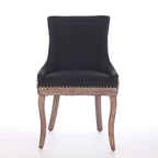 A&A Furniture,Ultra Side Dining Chair, Thickened fabric chairs with neutrally toned solid wood legs, Bronze nail head, Set of 2,Leopard Print - Grand Goldman Shop