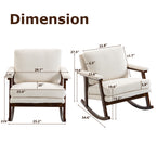 Mid Century Modern Accent Chair ,rocking chair with Wood Frame, Upholstered Living Room Chairs , Reading Armchair for Bedroom Sunroom - Grand Goldman Shop