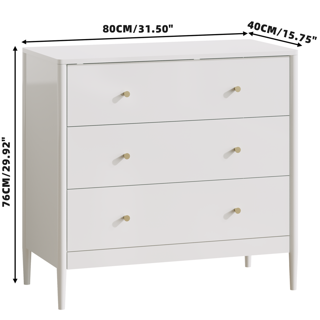 3 Drawer Dresser Chest, Modern White Storage Cabinet, MDF Wood Organizer for Bedroom, Living Room, Entryway, Small Space Furniture - Grand Goldman Shop