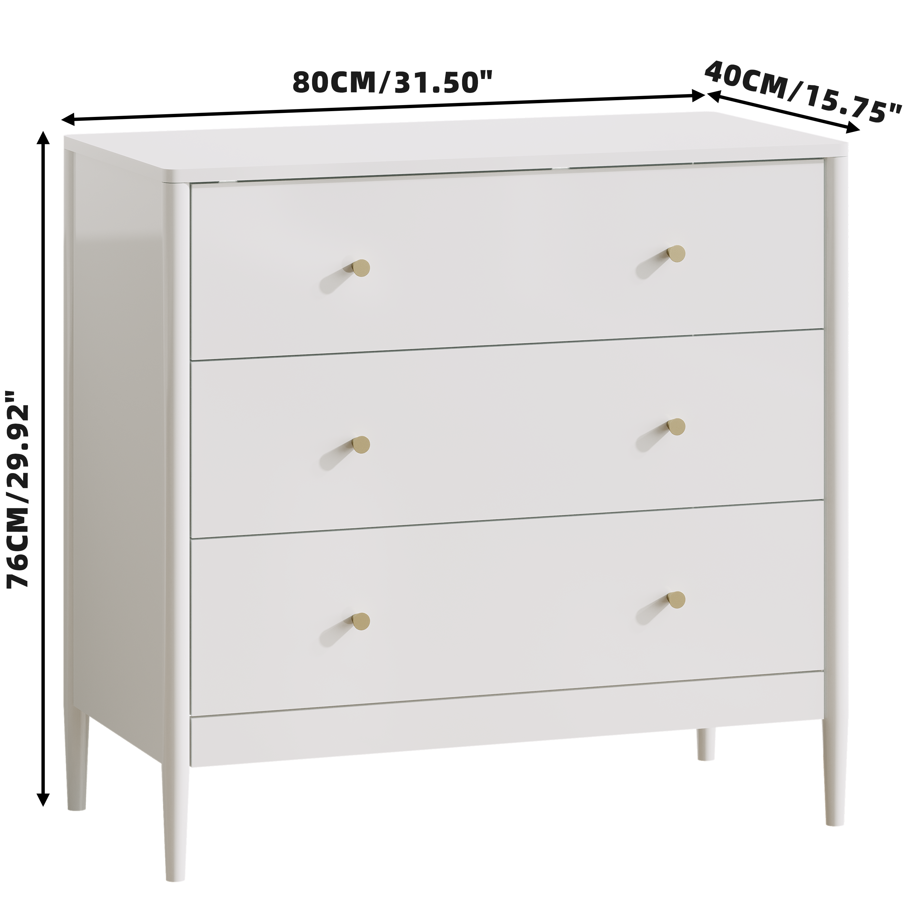 3 Drawer Dresser Chest, Modern White Storage Cabinet, MDF Wood Organizer for Bedroom, Living Room, Entryway, Small Space Furniture - Grand Goldman Shop