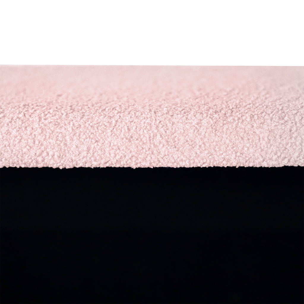 Pink Storage Ottoman Bench for End of Bed Gold Legs, Modern Grey Faux Fur Entryway Bench Upholstered Padded with Storage for Living Room Bedroom - Grand Goldman Shop