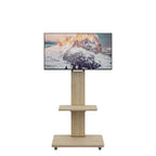 TV Stand with Shelf for Living Room, Bedroom,Offices,Mobile TV Cart for 32-75 inches,Floor Stand with Mount on Lockable Wheels,Natural - Grand Goldman Shop