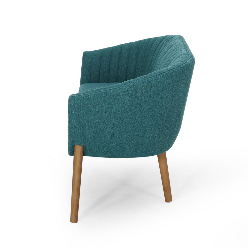 Mid Century Modern Loveseat with Channel Stitched Backrest - Grand Goldman Shop