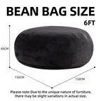 6FT bean bag chair, memory foam filling, adult and teen bean bag chair, soft sofa with removable flannel cover, round sofa for living room, bedroom, college dorm. - Grand Goldman Shop