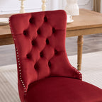 Classic Velvet Dining Chairs,  High-end Tufted Solid Wood Contemporary Velvet Upholstered Dining Chair with Wood Legs Nailhead, SET OF 2,Burgundy, Wine Red,SW2001WR - Grand Goldman Shop