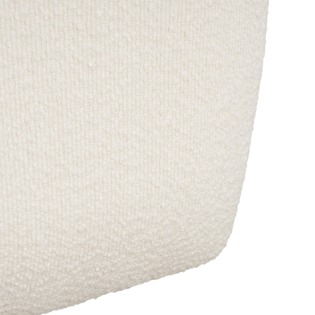 Upholstered Square Ottoman,White,Boucle - Grand Goldman Shop