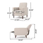 Macedonia Mid-Century Modern Button Tufted Fabric Recliner - Grand Goldman Shop