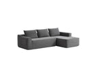 96.9'Compressible doubleCloud Sectional Couch with L-Shape Chaise,Modern Modular Sofa with Deep Seat,Upholstered Couches for Living Room Bedroom,No Assembly Required,(Plush Corduroy Fabric),Grey Right - Grand Goldman Shop