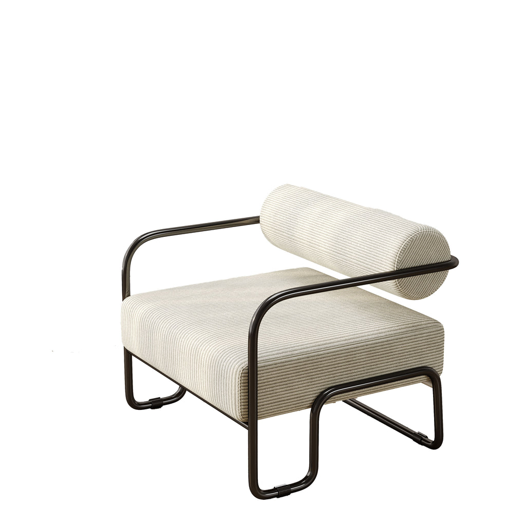 Living room iron sofa chair, lazy individual chair, balcony leisure chair (Color: Beige) - Grand Goldman Shop
