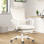 Ergonomic Office Chair with Footrest, Mesh Office Desk Chair with Headrest, High Back Computer Chair with Adjustable Lumbar S