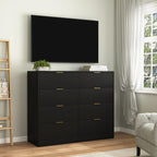 8 Drawers Dresser for Bedroom, Wood Bedroom Dresser Modern Drawer Chest, 8 Chest of Drawer, Tall Dresser for Closet, Dressers Organizer for Living Room, Closet, Hallway Black - Grand Goldman Shop