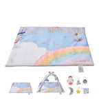 Baby Play Gym Mat Tummy Time Activity Mat with 6 Sensory Toys 35.0' x 35.0' - Grand Goldman