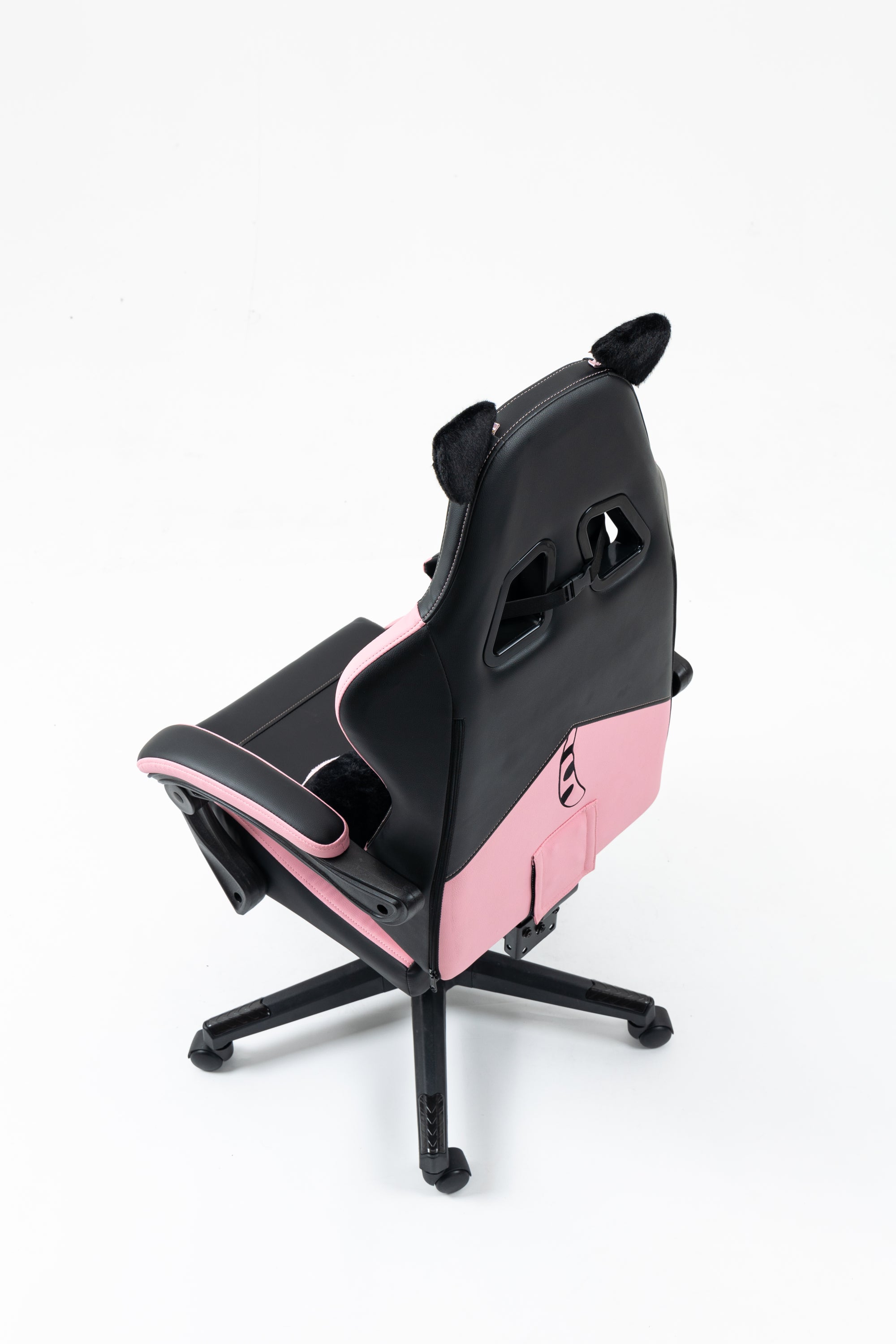 Cute Cat Gaming Chair with Paw Lumbar Cushion, PC Video Gamer Chair for Girl Teen Woman (Black) | Premium Home Decor - Grand 