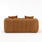 Cozy Beanbag Chair with High Resilience Foam Core for Two - Yellow Chenille, 66x35x25 inches - Grand Goldman Shop