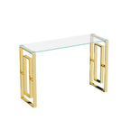 Console Table Stainless Steel Glass,Meal side table Golden Clear  bs-02 - Grand Goldman Shop