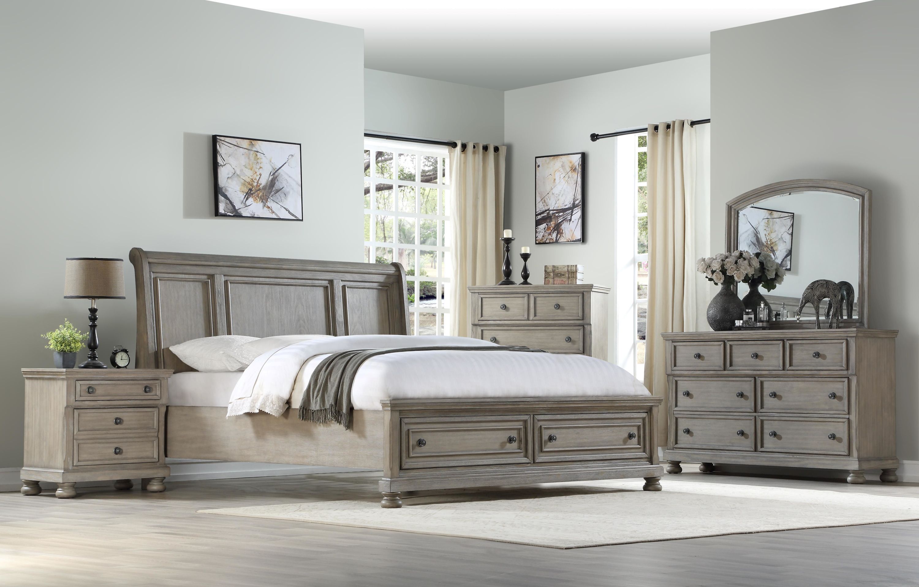 Seven Drawer Dresser Antique Gray - Grand Goldman Shop