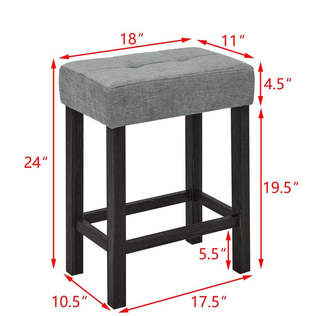 59 Inch Bar Table, Dining Table, Sofa Table with Power Outlet, 3 Upholstered Stools, 4 Piece Bar Table and Chair Set for Living Room, Dining Room, Kitchen - Grand Goldman Shop