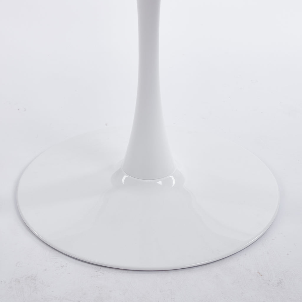 Mid-Century White Tulip Table with Round MDF Top and Metal Pedestal for 4-6 People, Coffee Table, Dining Table - Grand Goldman Shop