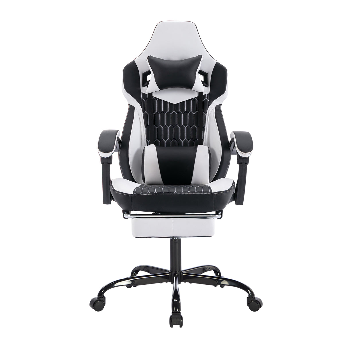 Gaming Chair with Footrest, High Back Gaming Chairs PVC Leather Ergonomic Office Gamer Chair Headrest Lumbar Support Racing S