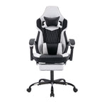 Gaming Chair with Footrest, High Back Gaming Chairs PVC Leather Ergonomic Office Gamer Chair Headrest Lumbar Support Racing S