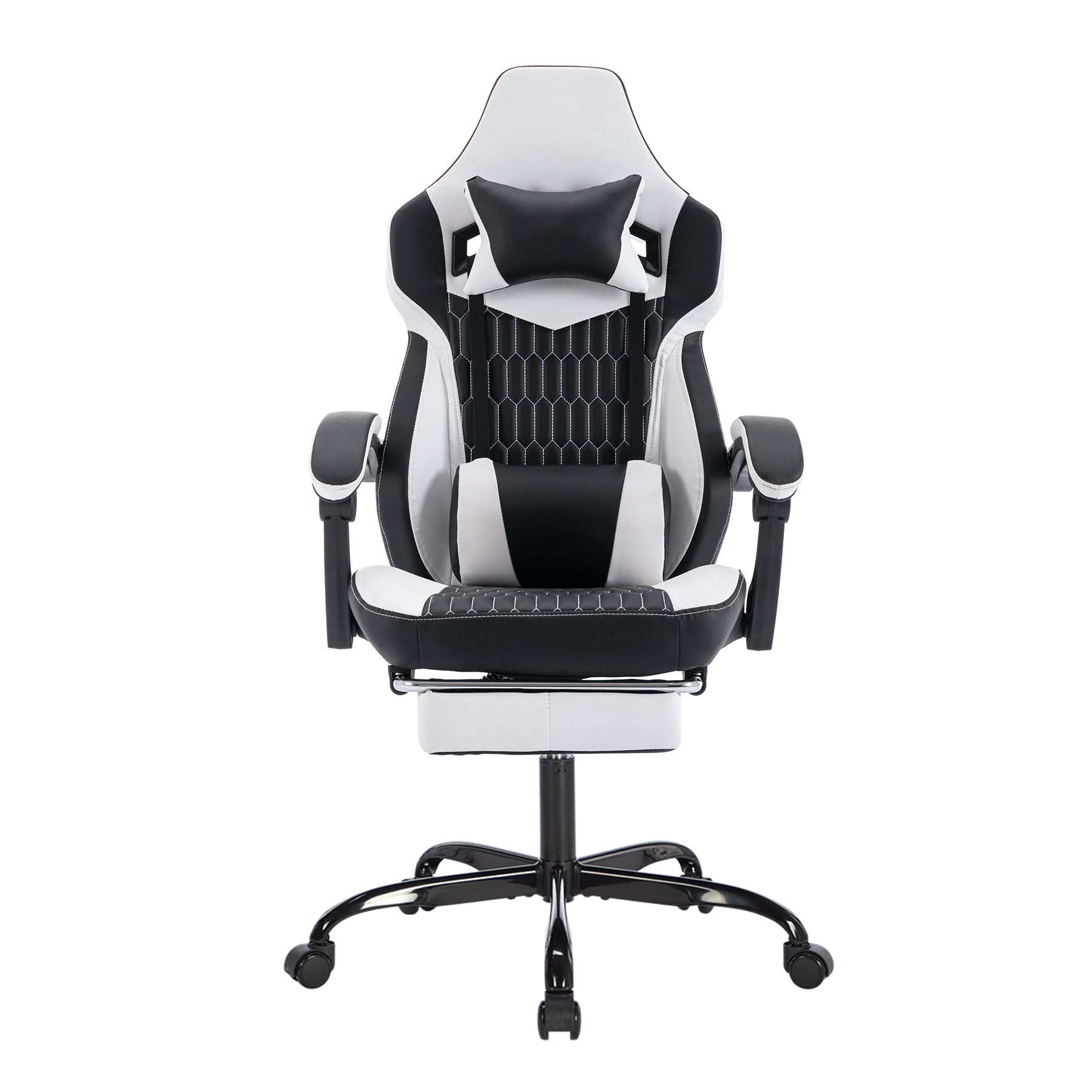 Gaming Chair with Footrest, High Back Gaming Chairs PVC Leather Ergonomic Office Gamer Chair Headrest Lumbar Support Racing S