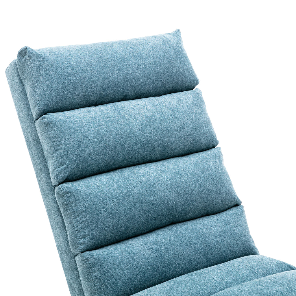 Ergonomic Linen Massage Chaise Lounge with Remote Control, 5 Modes, Blue, 21.65 x 58.27 x 34.25 inches - Grand Goldman Shop