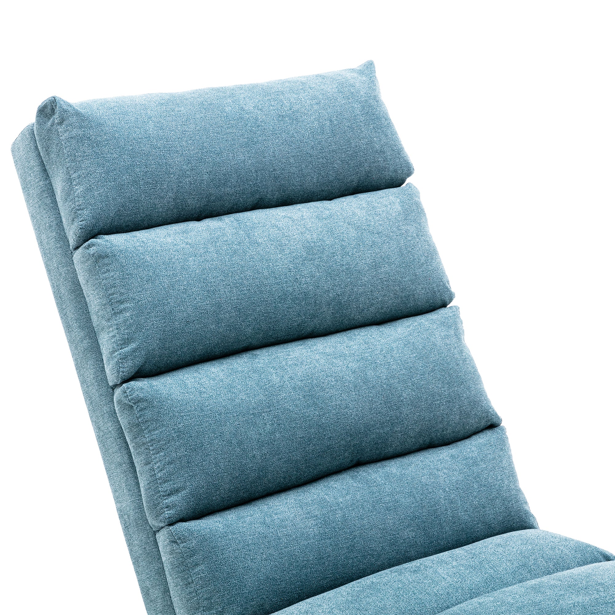 Ergonomic Linen Massage Chaise Lounge with Remote Control, 5 Modes, Blue, 21.65 x 58.27 x 34.25 inches - Grand Goldman Shop