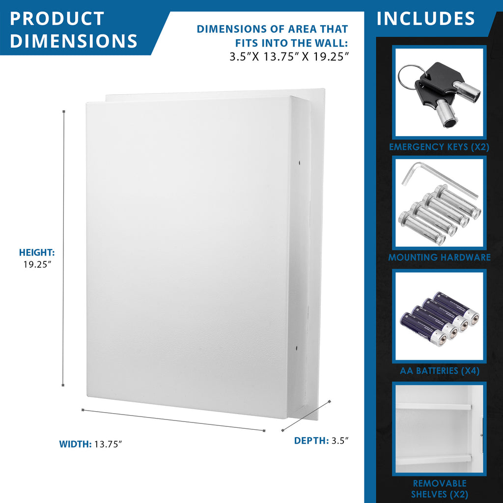 White Biometric Wall Safe | Premium Home Decor - Grand Goldman