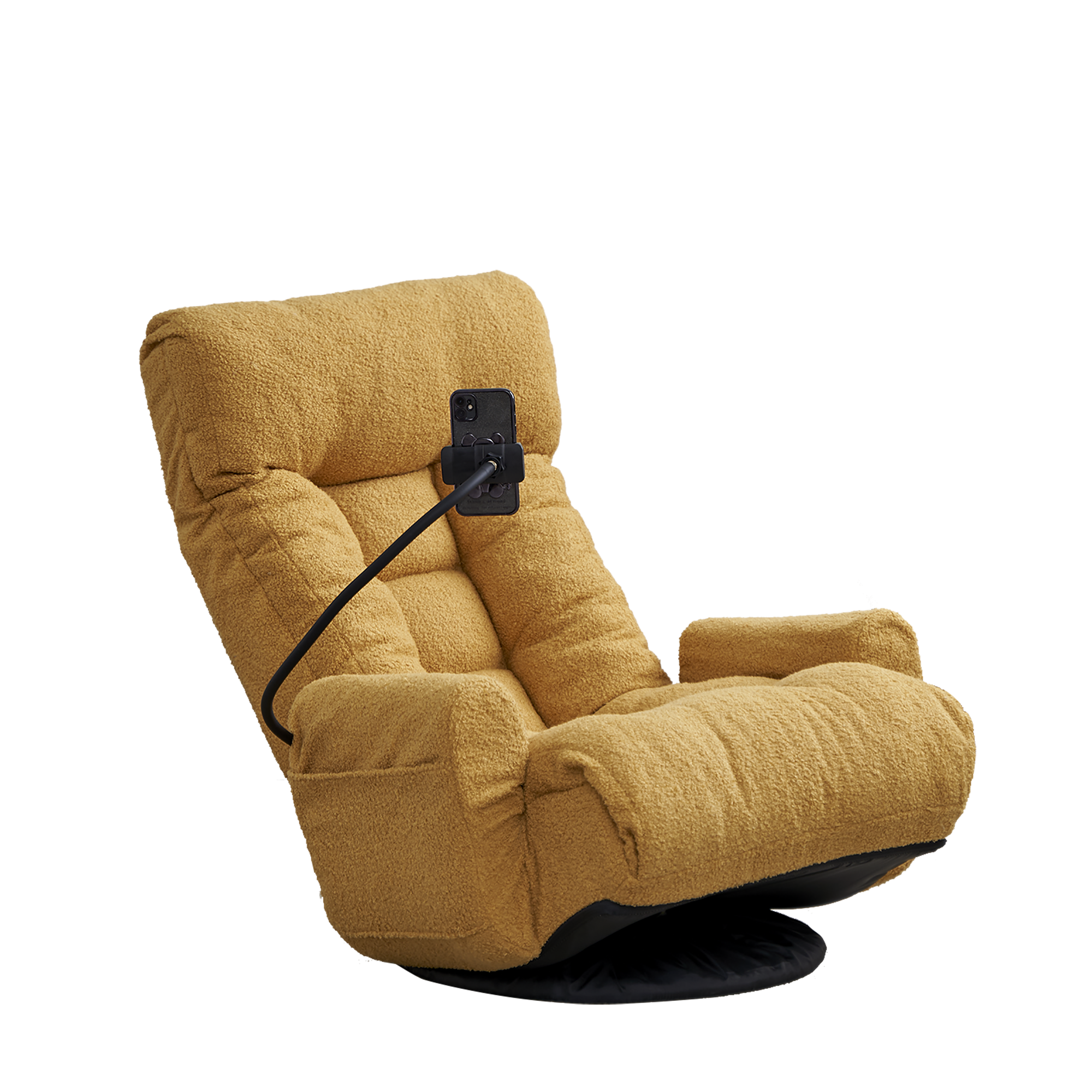 Adjustable Yellow Swivel Lounge Chair with 360-Degree Rotating Seat and Headrest Support, Leisure Chair Deck Chair - Game Chair for Living Room - Grand Goldman Shop
