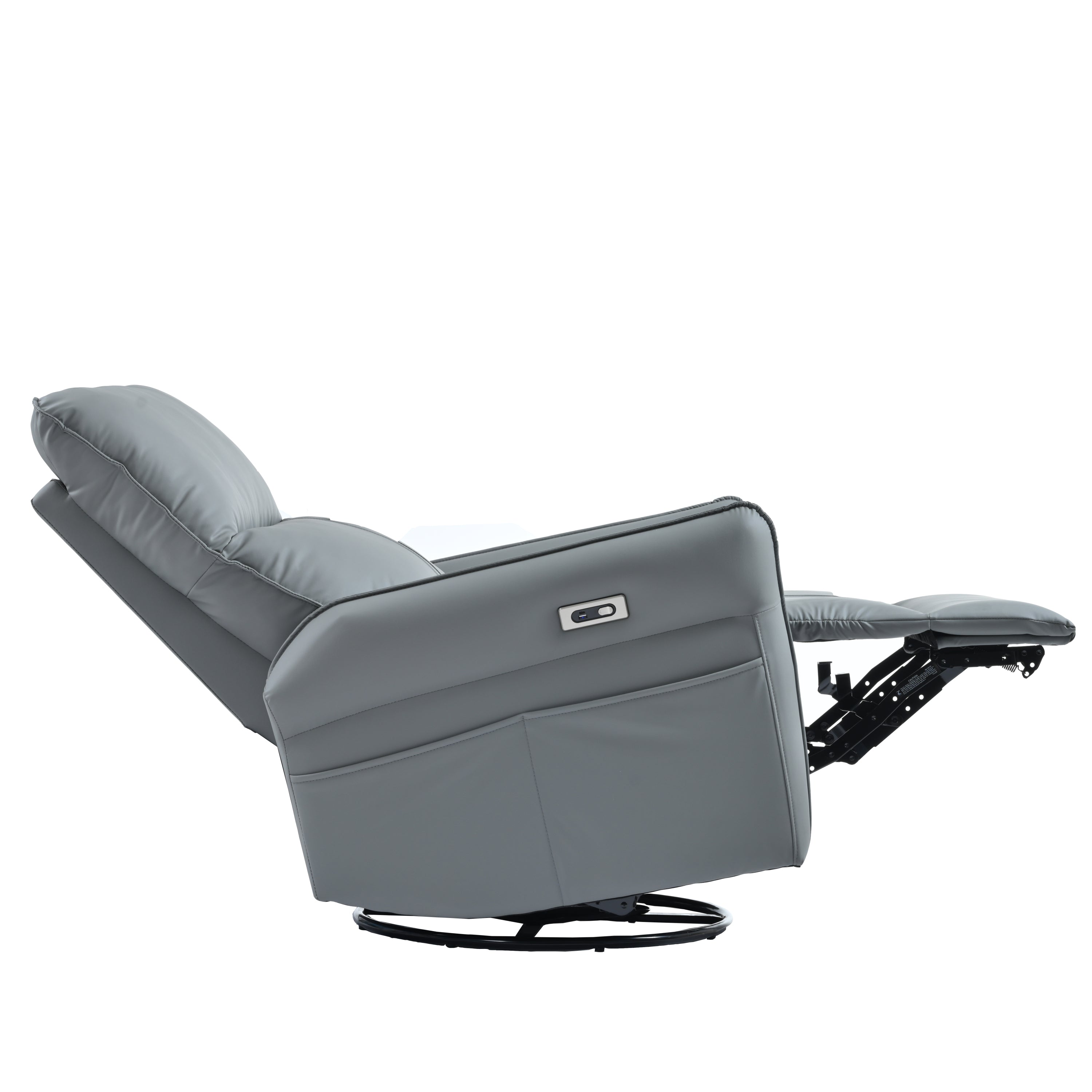 Power Swivel Rocker Recliner Chair for Adults, 270° Swivel Rocking Recliner Chair,Electric Small Recliners for Small Spaces, Single Sofa Recliner for Living Room, Bedroom,RV (Blue-gray+270° Swivel) - Grand Goldman Shop