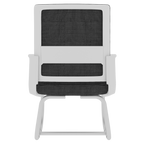 Minimalist Modern Office Chair with Metal Frame, Soft Mesh Backrest, Comfortable Polyurethane Cushion, White+Black, Suitable 