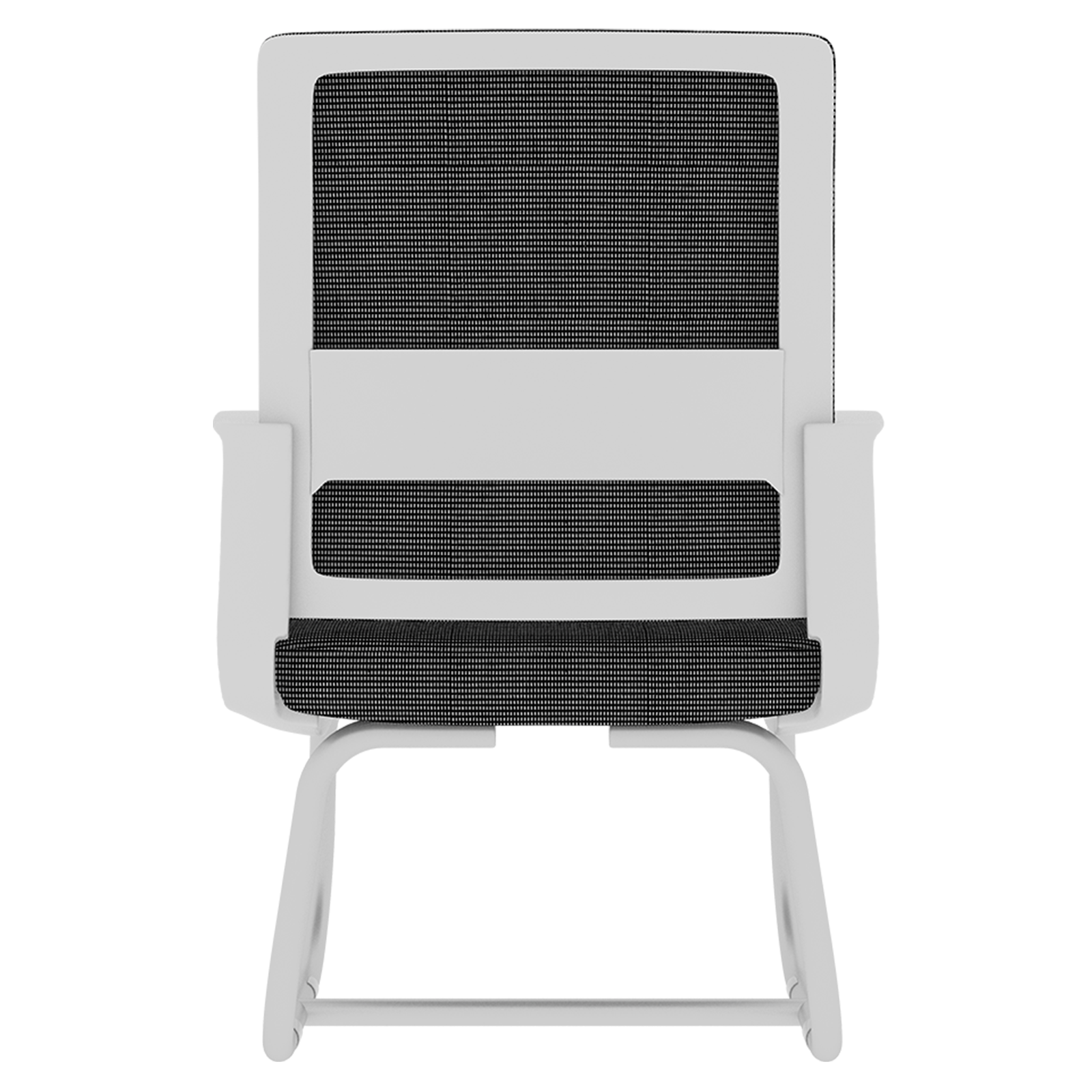 Minimalist Modern Office Chair with Metal Frame, Soft Mesh Backrest, Comfortable Polyurethane Cushion, White+Black, Suitable 