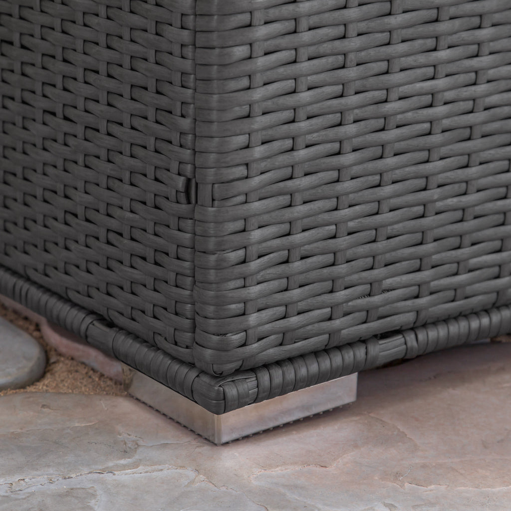 Santa Rosa Outdoor Storage Box Grey Rattan 33.5 Inches - Grand Goldman Shop