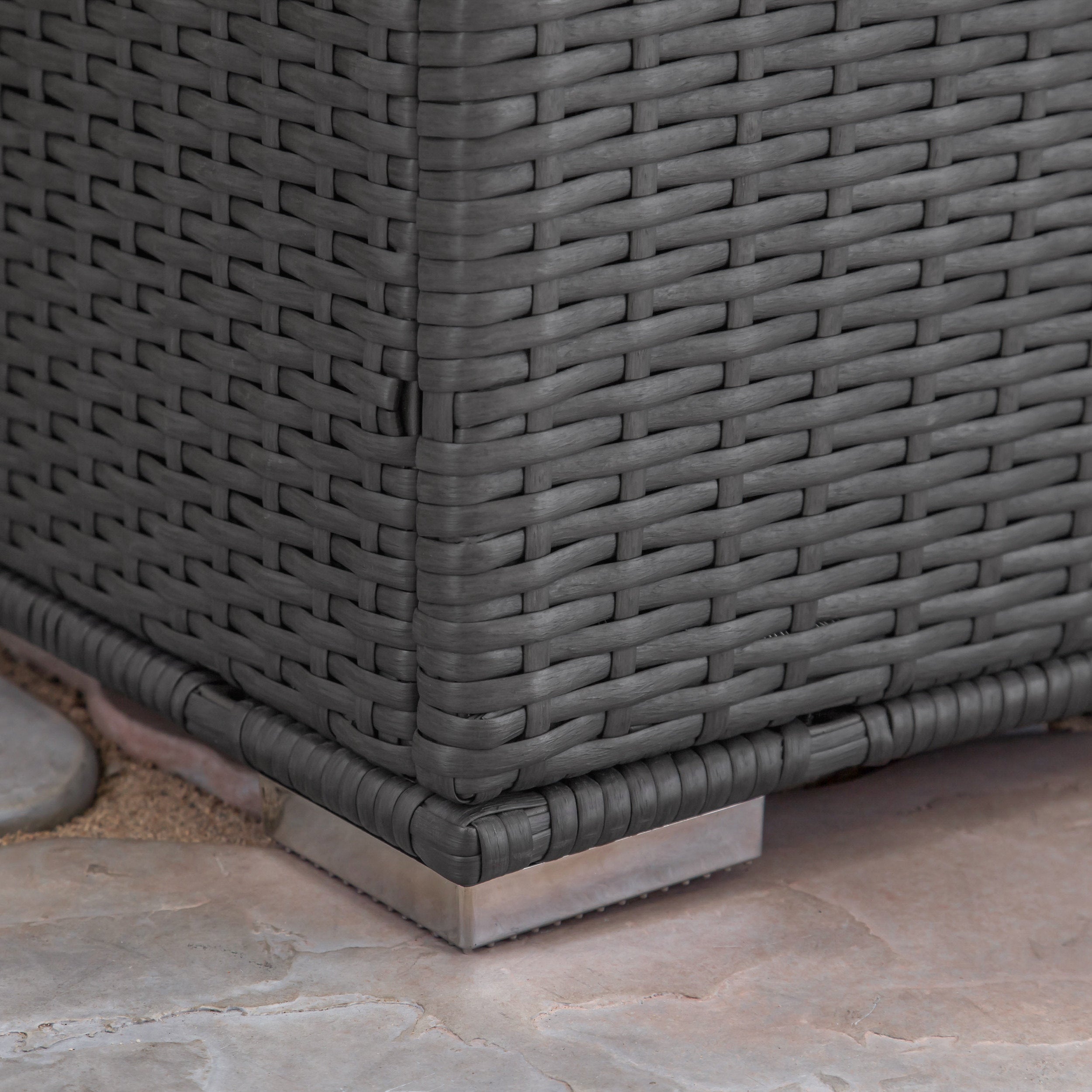 Santa Rosa Outdoor Storage Box Grey Rattan 33.5 Inches - Grand Goldman Shop